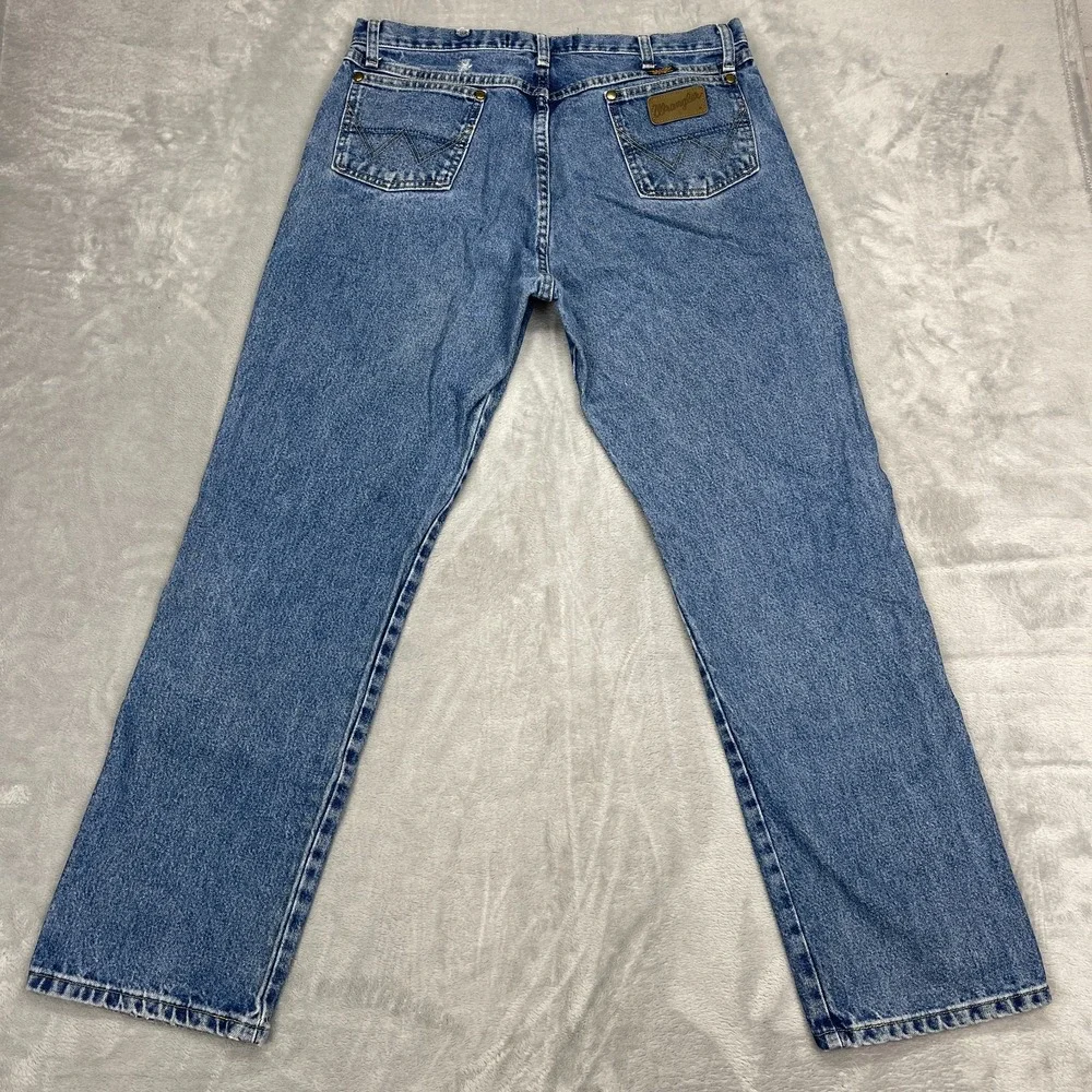 Wrangler Jeans Mens 36x32 Blue Denim Comfort George Strait Cowboy Straight Leg